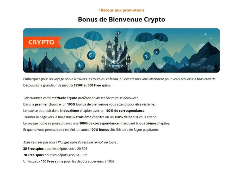 bonus bienvenue crypto locowin casino