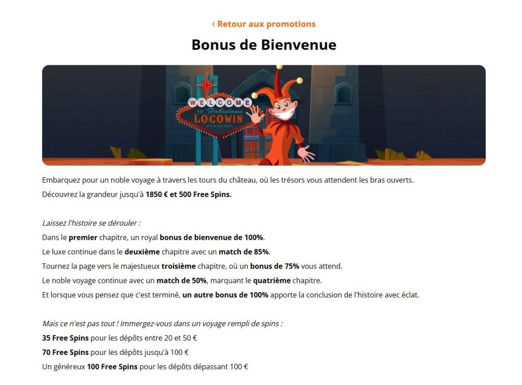bonus bienvenue locowin casino