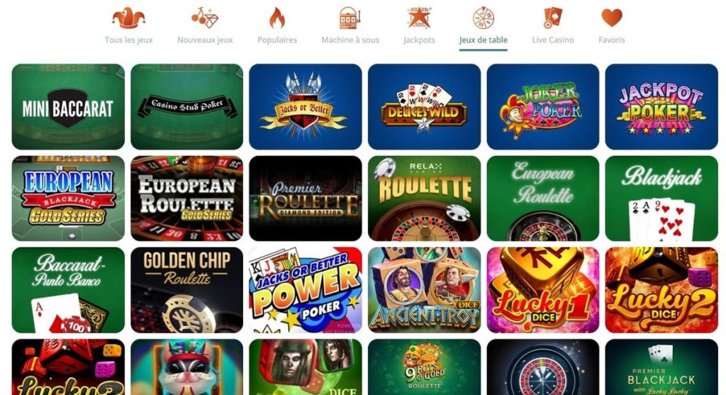 jeux de table locowin casino